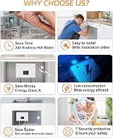 YUCHENGTECH 3000W Mini Instant Water Heater Tankless Electric 220V Remote view 6