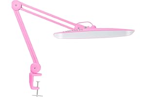 Neatfi XL 2,200 Lumens LED Task Lamp, 24W Super Bright Desk Lamp, 117 Pcs SMD LED, 4 Level Brightness, Dimmable, Task LED Light for Home, Office, Workbench (Non-CCT, Pink)