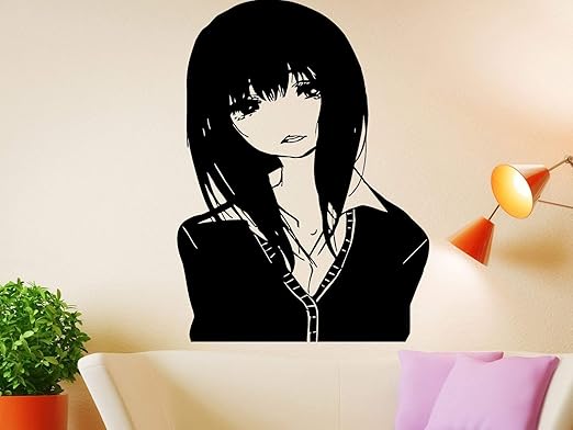 Amazon Com Manga Drawing Wall Decal Girl Face Decal Anime Vinyl Amazon Com Manga Drawing Wall Decal Girl Face Decal Anime Vinyl