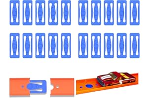 QYARA 20 Pieces Track Connectors Replacement Compatible with Hot Wheels, Thicker & More Stable Design for Stronger Connections, Hotwheels Straight Track Connector Set (Blue)