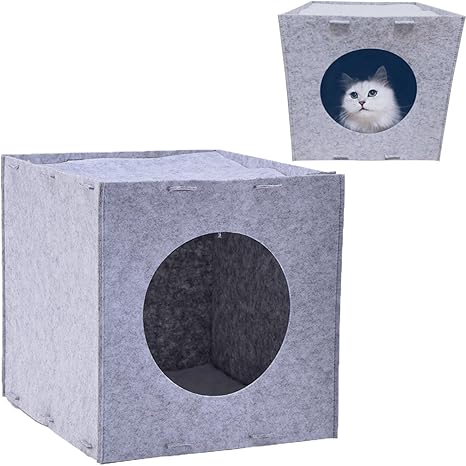 Caverne Maison De Chat Boite Carree Maison Pour Chiot Et Chaton Amazon Fr Animalerie