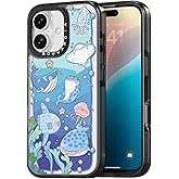 Bouvardia for iPhone 16 Case, Cute Design for Women & Girls, Protective & Aesthetic, Gray Bumper - Ocean World