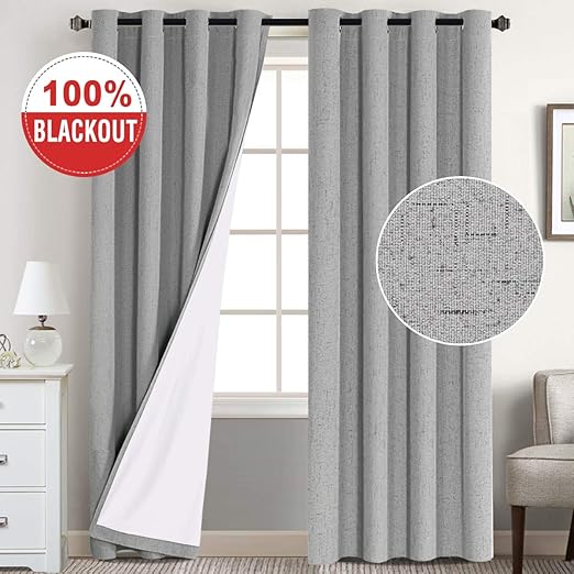Amazon Com Flamingo P 100 Blackout Curtains Primitive Linen Look