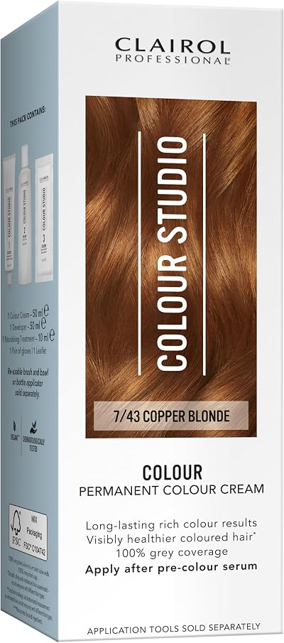 Clairol Colour Studio Permanent Colour Cream Copper Blonde 7/43 50ml