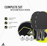 JOOLA Black Duo Pro Table Tennis Set – 2 Match Pro Bats, 3 Balls & Case view 2