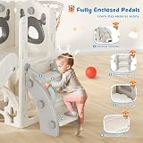 Krovtoy 6-in-1 Toddler Playground Elk Slide Swing Set Baby 1-3 Years Beige Grey view 6