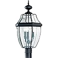 Sea Gull Lighting 8239-12 Lancaster Outdoor Post Lantern Outside Fixture, 24'' Height, Black