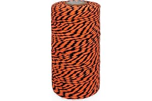 LEECOGO Halloween Twine Orange and Black Baker String 328 Feet 2mm Cotton Twine String for Gift Wrapping DIY Crafts Home Decoration String Art Gardening