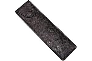 Parker Safety Razor – Genuine Leather Travel Case for FOLDING Straight, Barber & Shavette Razors – Snaps Shut & Felt‑Lined Protection in Compact Carry Pouch