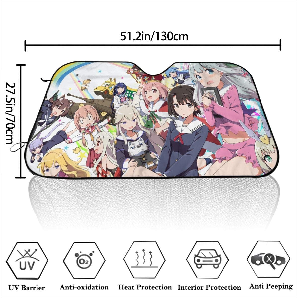 Amazon Co Jp アニメ混成同人サンシェード カーフロントカバー シートフロントガラス 日除けシェード 車用 雪対策 凍結防止 防水 夏冬兼用 さまざまな車に通用 断熱 日除け 遮光カバー 厚手 ホーム キッチン