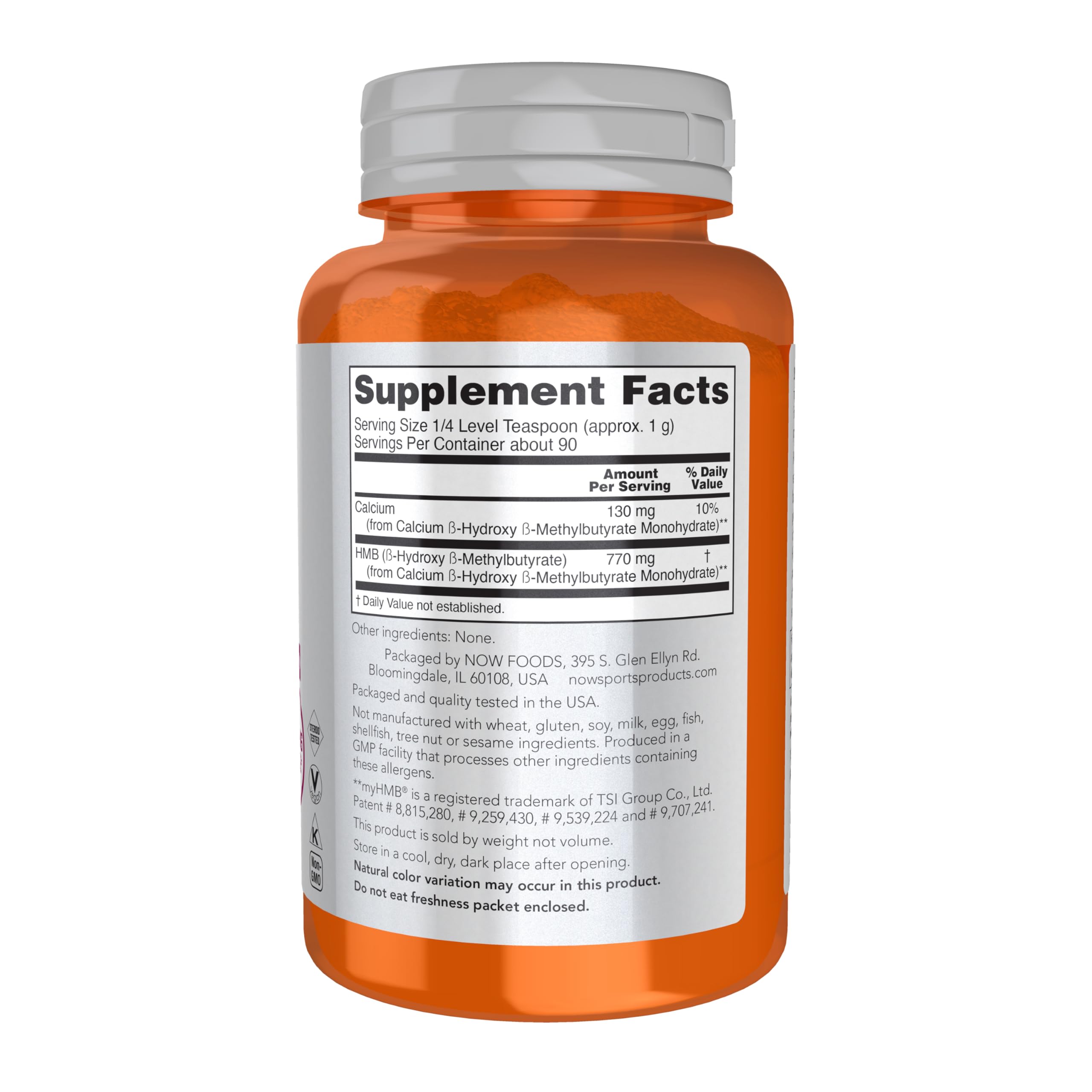 NOW Foods Sports Nutrition, HMB (β-Hydroxy β-Methylbutyrate)Powder, Sports Recovery*, 90 Grams