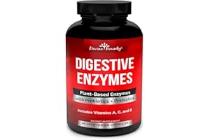 DIVINE BOUNTY Digestive Enzymes with Probiotics & Prebiotics - Digestive Enzyme Supplements w Lipase, Amylase, Bromelain - Support a Healthy Digestive Tract for Men and Women – 90 Vegetarian Capsules