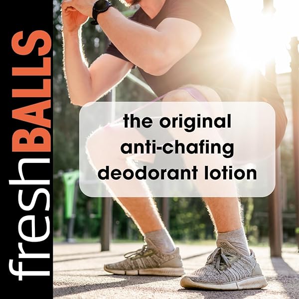 FRESH BODY FB FRESH BALLS ON-THE-GO ANTI CHAFING LOTION, 0.07 FL OZ TRAVEL SIZE PACKET (15 PACK) BALL DEODORANT FOR MEN AND SOOTHING CHAFING CREAM TO POWDER HYGIENE FOR GROIN AREA