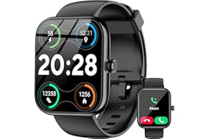 BOOOMIC ‌Smart Watch with Alexa Built-in, 1.83" HD Touchscreen, Bluetooth Calling, Fitness Tracker, Running Coach, Sleep Coaching, 120+ Sport Modes, IP68 Waterproof, Heart Rate for iPhone Android (Black)