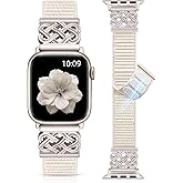Minyee Nylon Loop Band Compatible with Apple Watch Bands 38/40/41/42/44/45/46/49mm Women Men, Celtic Knot Dressy Adjustable Breathable Braided Straps for iWatch Series 11 10 9 8 7 6 5 4 SE/Ultra 3 2 1