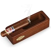 USEWIRE Ashtrays, Wooden Ashtray, Cigar Ashtrays, outdoor and Home Office Decoration Useful Ashtray, Smoking Lover's Gift (Wood Grain Color)
