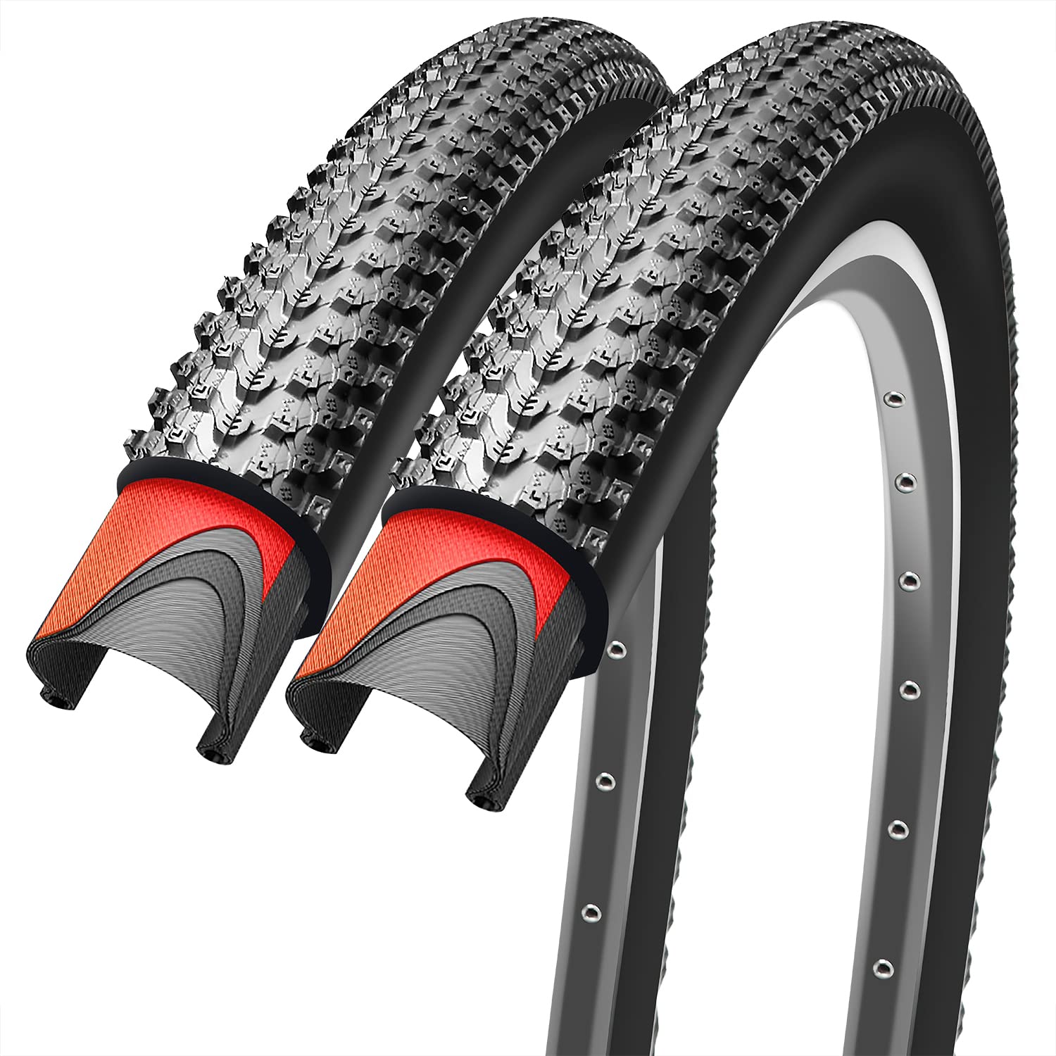 Photo 1 of 26x2.125 inch Bike Tires Pair Mountain Bike Tires 60 TPI 26 inch Bicycle Tires Foldable Pack of 2