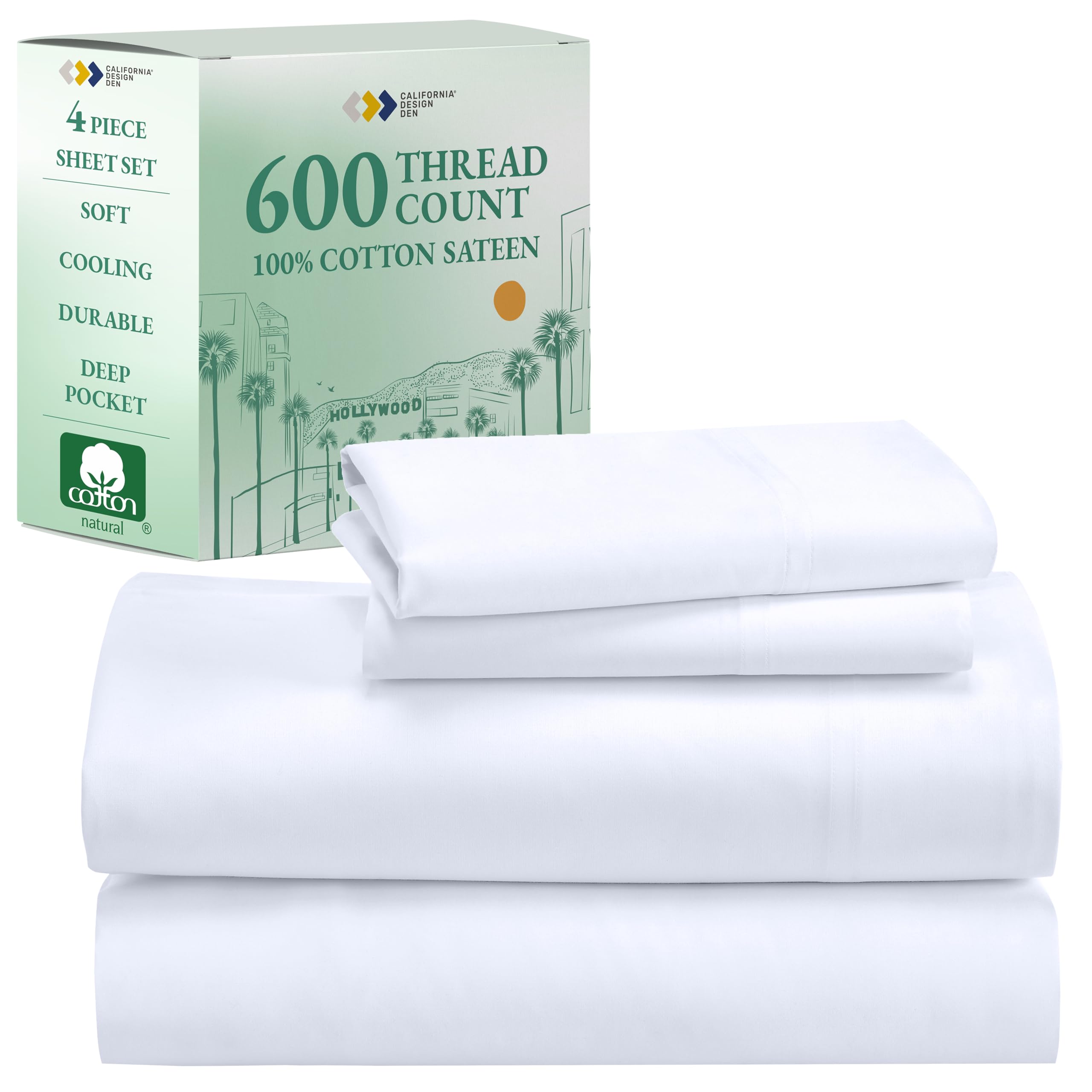California Design Den Queen Sheet Set - Luxury 600