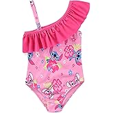 Disney Lilo & Stitch Girls Swimsuit UPF 50+ One Piece Bathing Suit for Big Kids