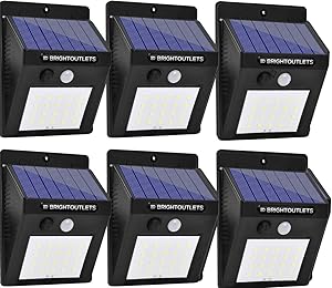 Solar Lights Outdoor Motion Sensor - Light 20 LED Flood Lights for Home Security, Patio, Wall, Pathway, Garden, Yard - Bright Waterproof Lighting with Motion Activated Auto On/Off (6-Pack)
