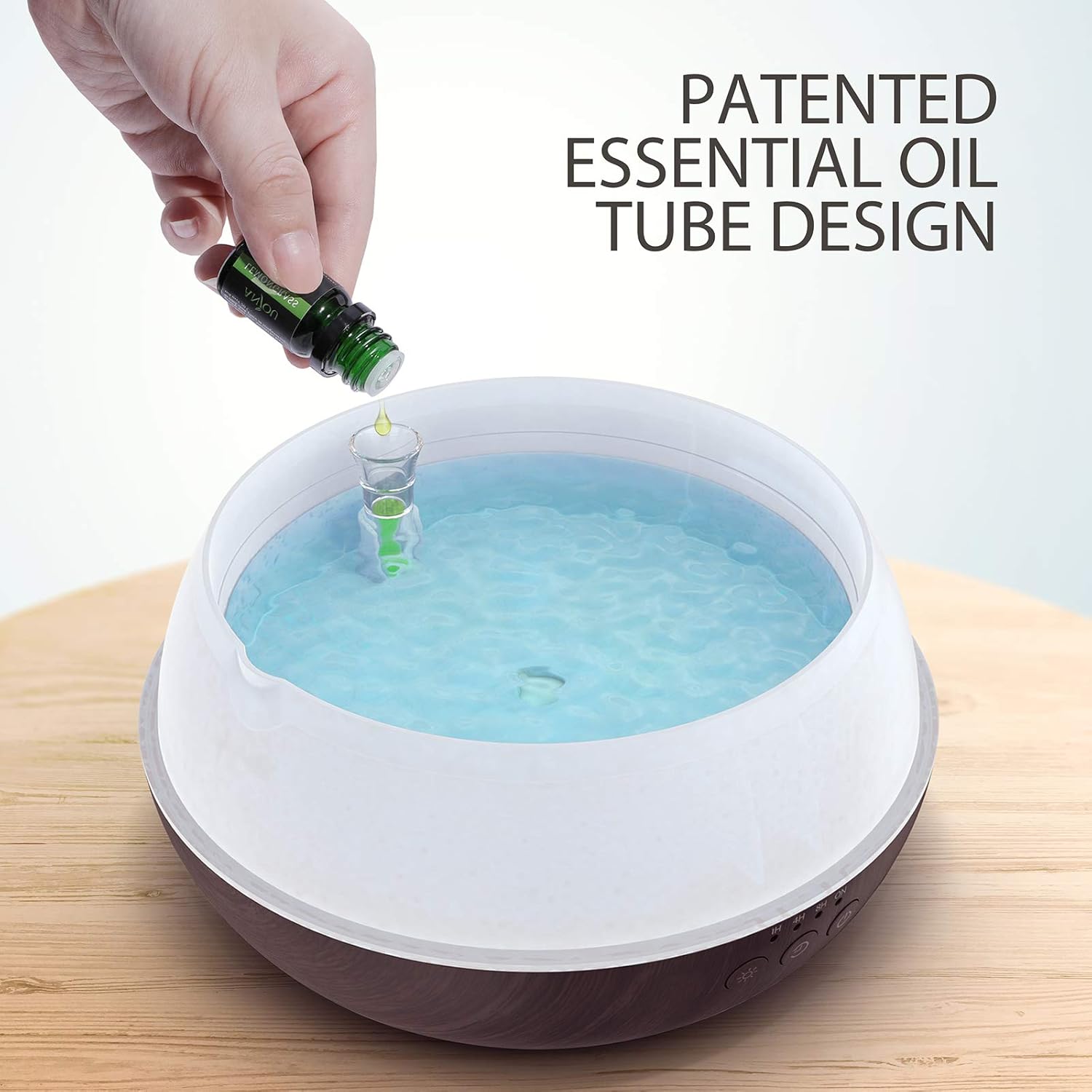 Essential Oil Diffuser, Anjou 500ml BPA Free Cool Mist Humidifier Wood Grain Aromatherapy Diffuser with 7 Color Changing Night for 12hrs of Continuous Quiet Diffuser Aroma (Brown): Home & Kitchen