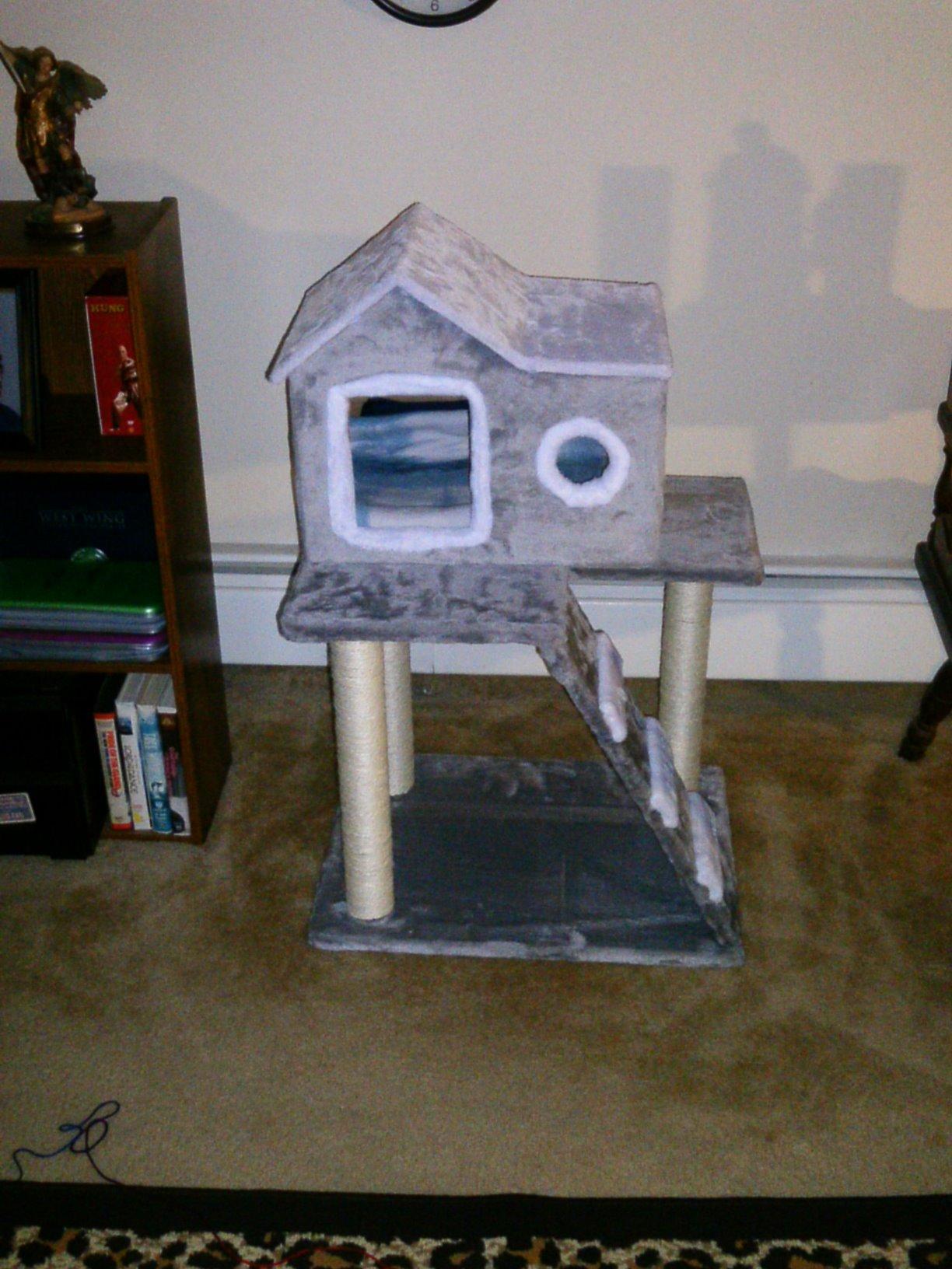 13/mo Finance COZ Cat Tree House with Ladder, Cat Tower Sisal Scratching Posts with Jump