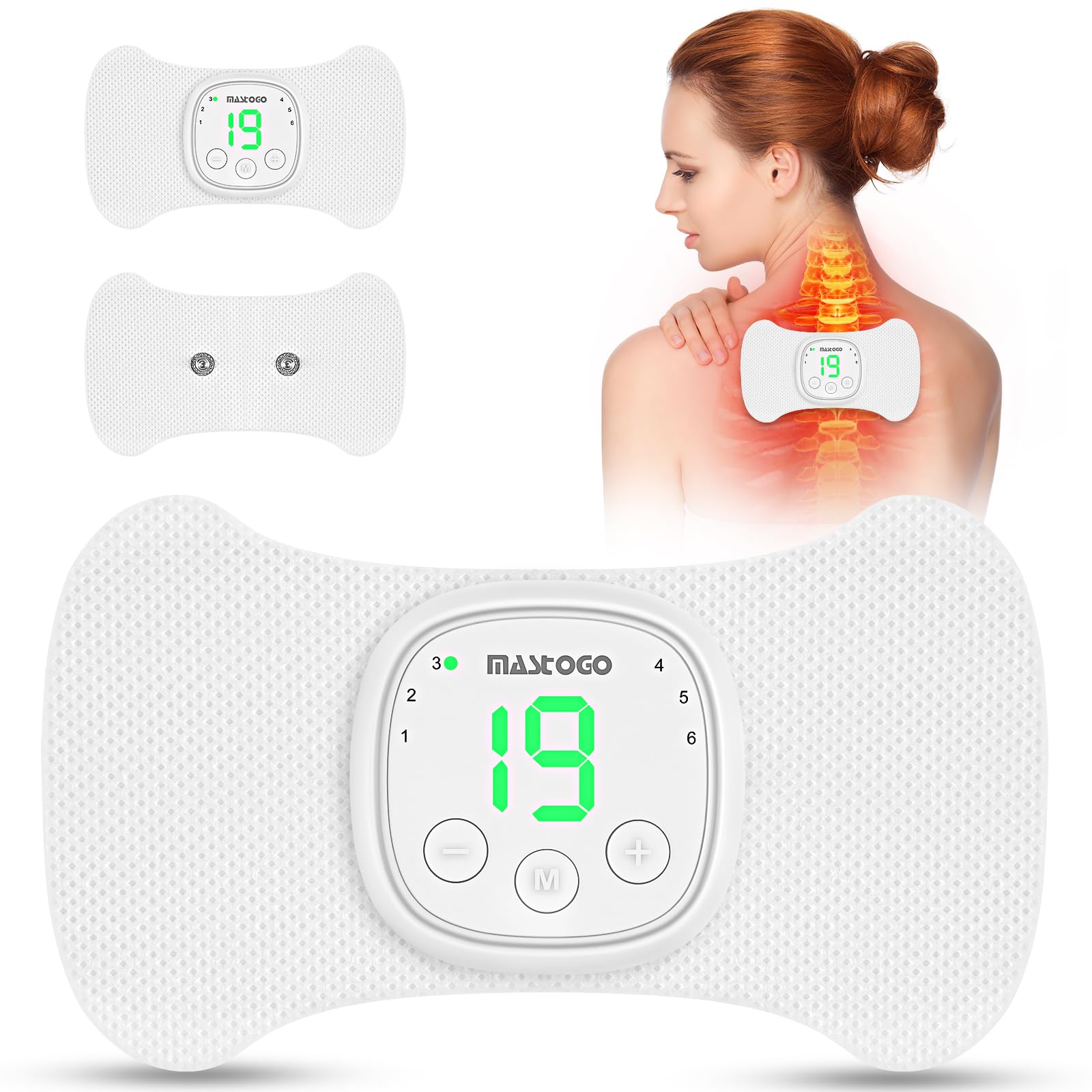 Photo 1 of Wireless TENS Unit Muscle Stimulator - 6 Mode 19 Intensity with On Screen Display Massager - MASTOGO EMS Muscle Stimulator Machine Used to Relieve Back, Sciatica, Shoulder Pain