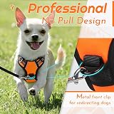 Eagloo Small Dog Harness Adjustable Front Clip No Pull Reflective Orange XS view 3