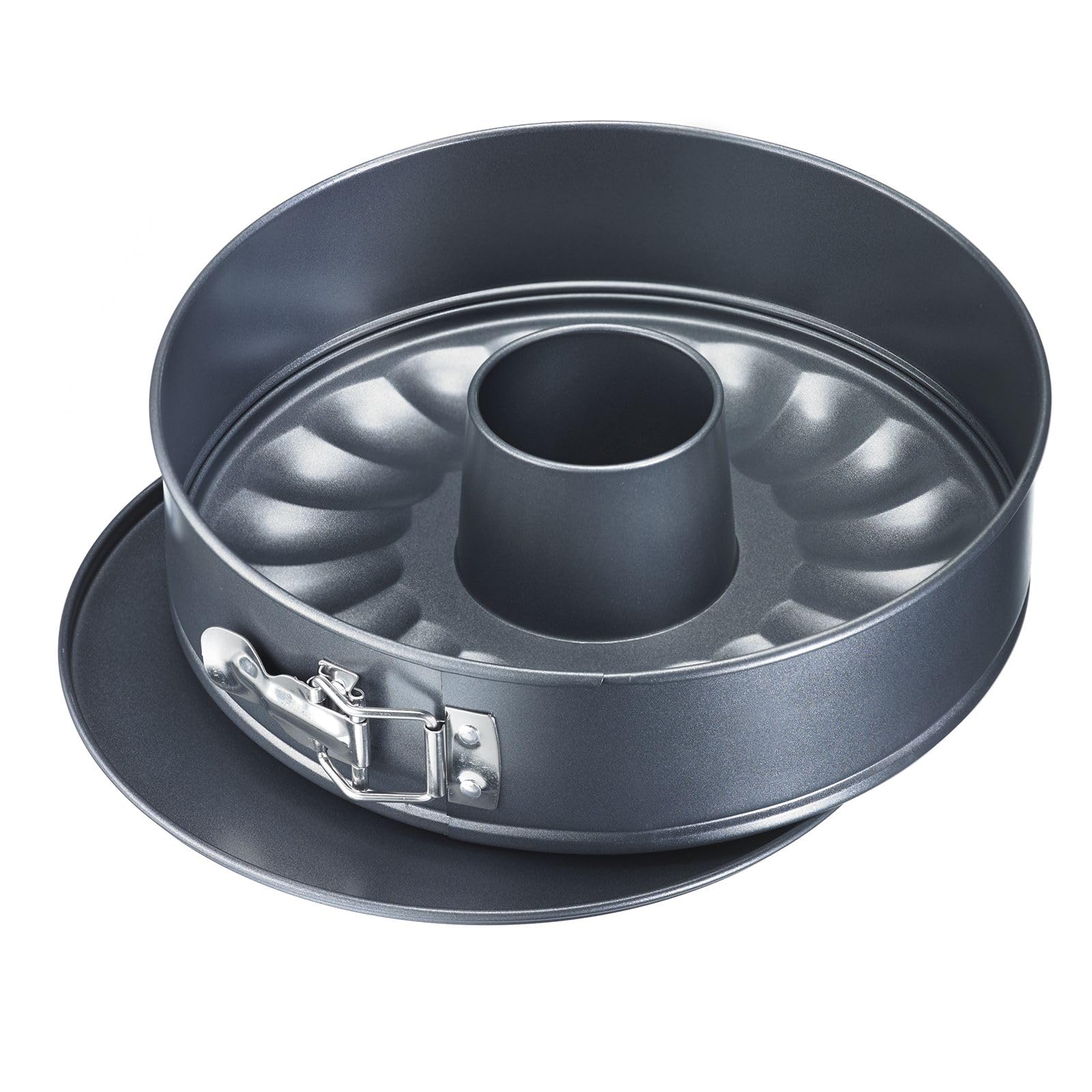 Westmark Springform with two bases, Ø 28 cm, With non-stick coating, Cold-formed steel, Back Klassiker, Anthracite, 31692240