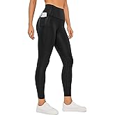 CRZ YOGA Womens Butterluxe Matte Faux Leather Leggings 25" - High Waisted Buttery Soft Lounge Pockets Leggings