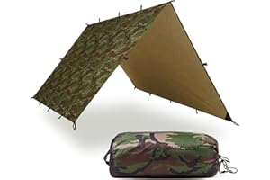 AquaQuest Defender Camping Tarp - Heavy Duty Tent Shelter or Rain Fly - Waterproof Camping Essentials for Hiking, Bushcraft & Hammock