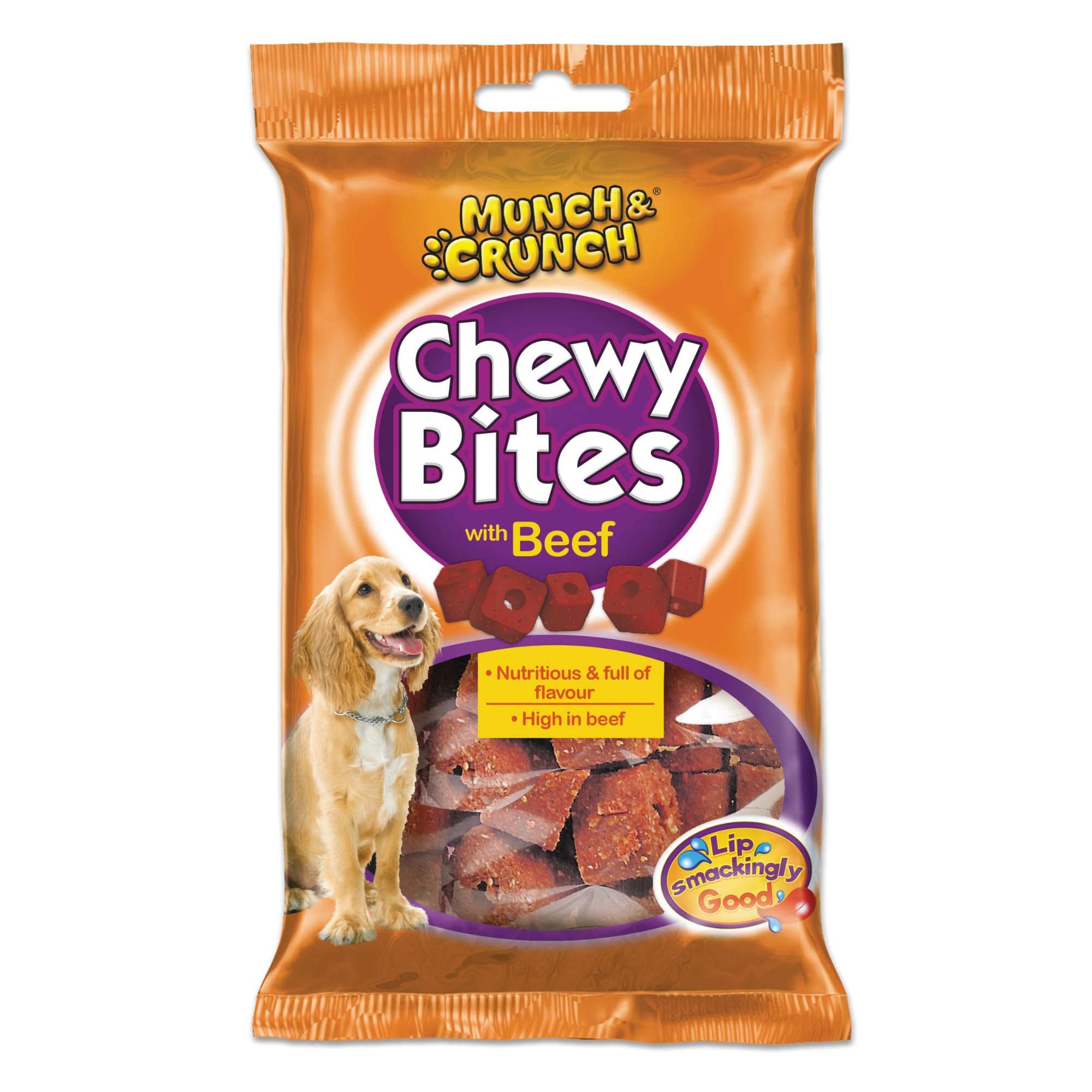 Munch & Crunch Chewy Bites Dog Treat, High In Beef, Bumper Box 16 Bags