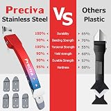 Preciva 4-in-1 Caulking Tool Kit Stainless Steel Silicone Slitter Smoother view 6