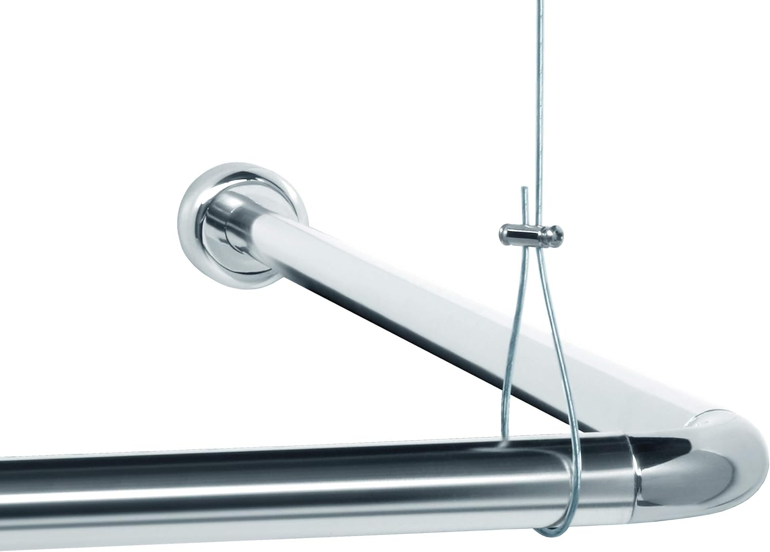 Libaro Ceiling Holder for Shower Rods 1.5 m Brass and Stainless Steel