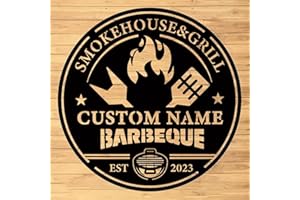 Custom BBQ Metal Wall Signs - Personalized BBQ Metal Wall Art - BBQ Metal Wall Decor - Personalized Grill Sign - Smoker And G