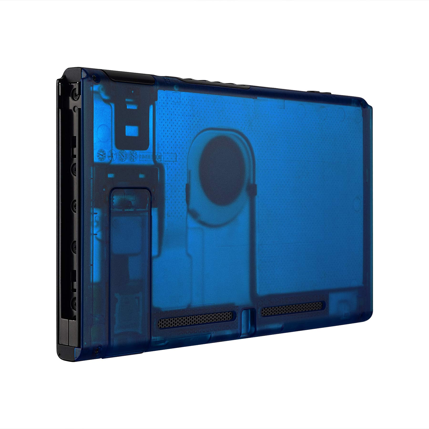 eXtremeRate Transparent Clear Blue Console Back Plate DIY Replacement Housing Shell Case for Nintendo Switch Console with Kickstand - JoyCon Shell NOT Included