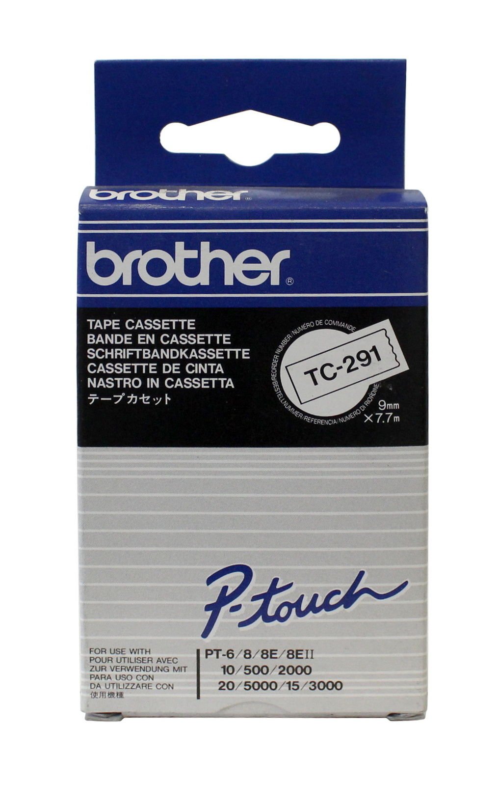 Brother - Black, white - Roll (0.9 cm) 1 cassette(s) laminated tape - for P-Touch PT-15, PT-20, PT-2000, PT-3000, PT-500, PT-5000, PT-6, PT-8, PT-8E