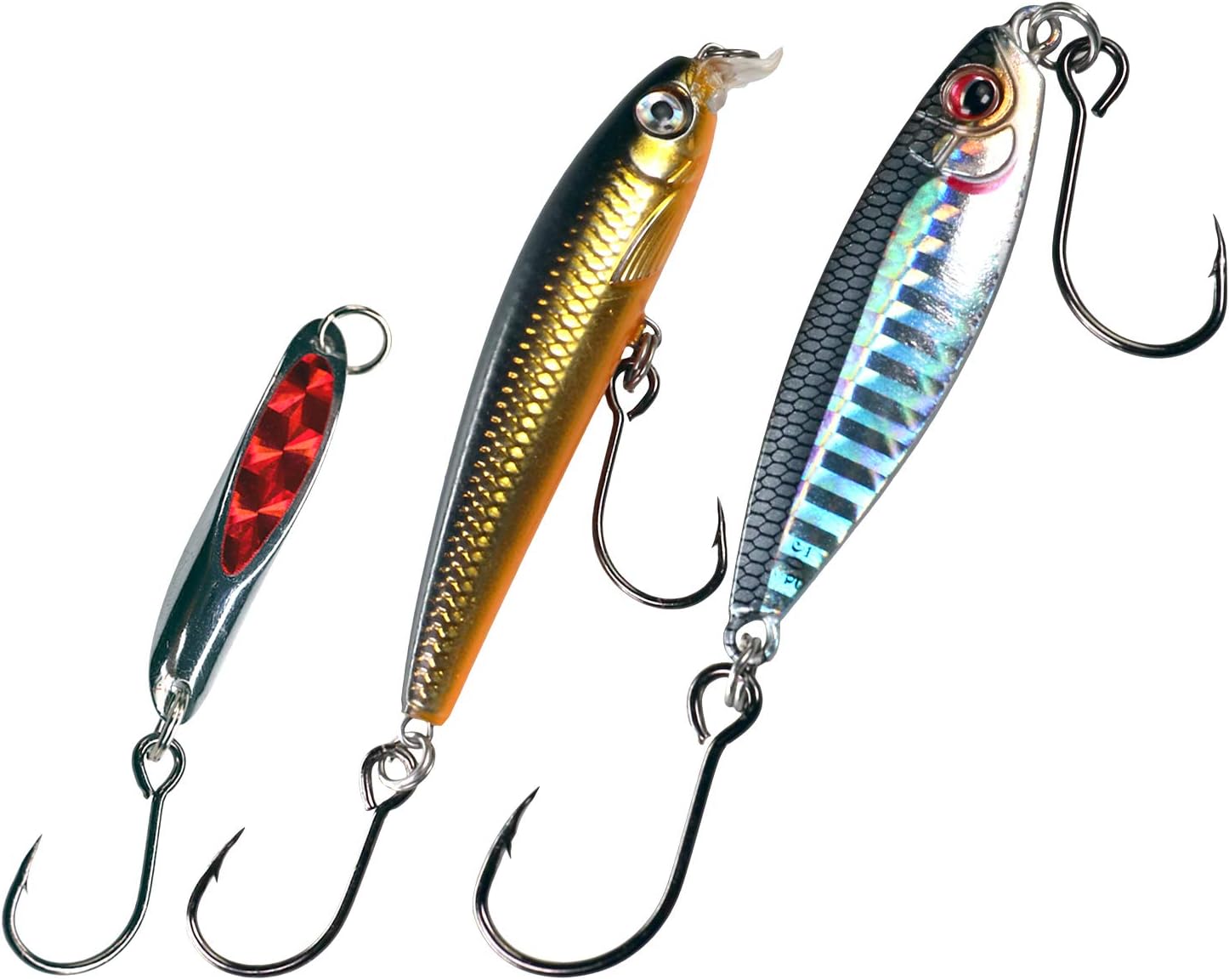 20pcs Big Eye Fishing Hook Lure Spare Single Fish Lure Hooks Inline