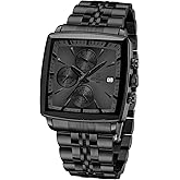 FORSINING Men's Chronograph Sport Watch Waterproof Military Watches for Men Analog Quartz Wristwatch with Date Display Silicone Strap