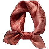 PLIPON 100% Mulberry Silk Neck Scarf - 21"x21" Small Printed Square Neckerchief Scarves for Women Gift Packed