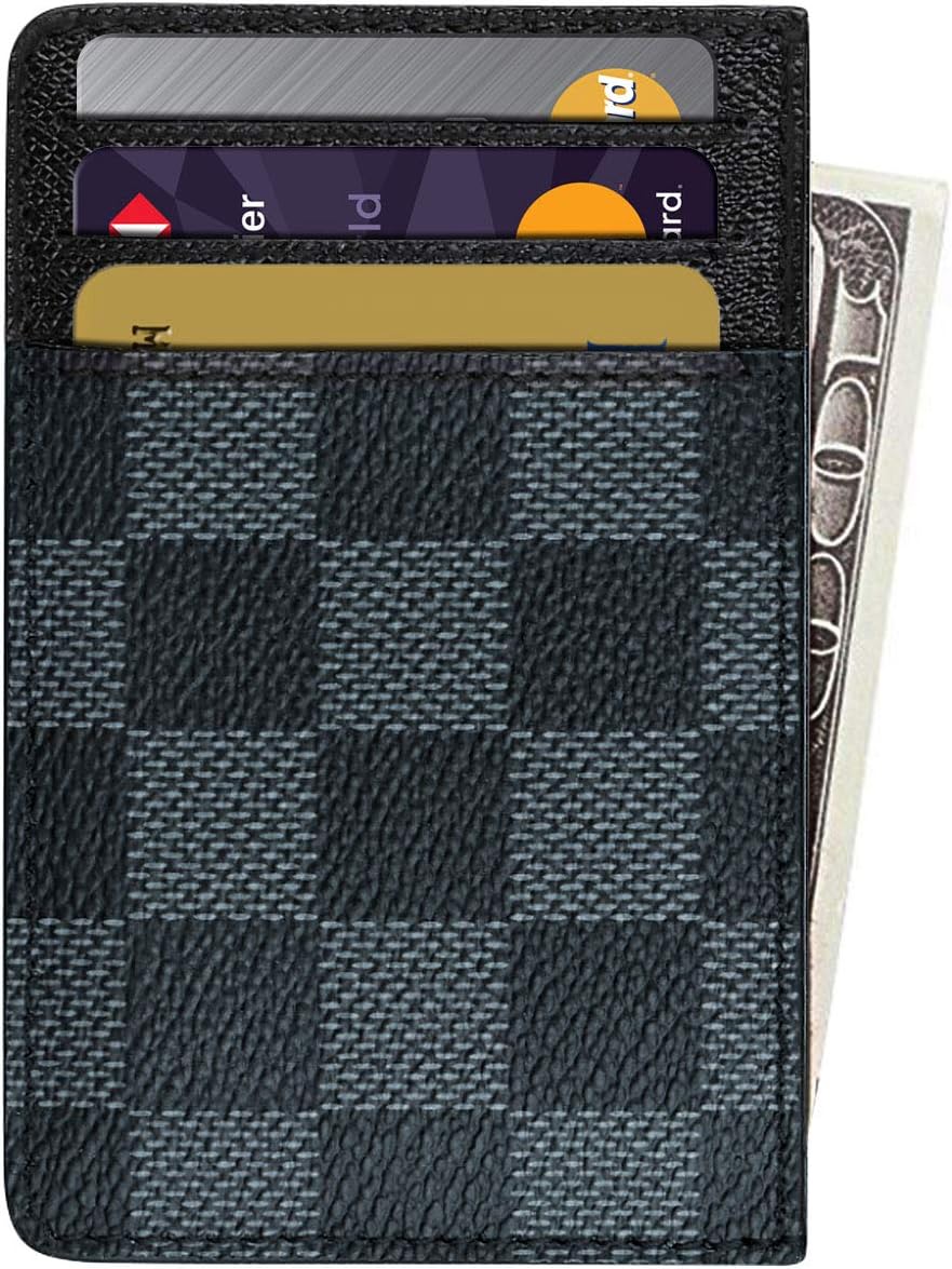 Slim RFID Credit Card Holder Minimalist Front Pocket Leather Wallet