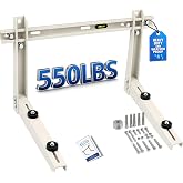 Heavy Duty Mini Split Wall Mounting Bracket, 550 lb, Fits 9000&ndash;36000 BTU AC | Galvanized Carbon Steel, Dual Anti-Rust Coating, Leveling Bar and Anti-Vibration Pads for Outdoor Ductless AC and Heat Pumps
