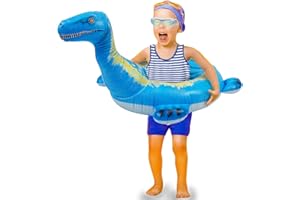 HOHQB Lifelike Inflatable Dinosaur Pool Floats Kids, Swimming Pool Ring ，Kids Pool Toys for Toddlers Ages 3-12 Boys Girls