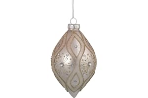 Northlight 5.25" Rose Gold Retro Ombre Glass Christmas Drop Ornament