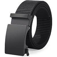 WIMSSERT Adjustable Ratchet Nylon Belt For Men & Women - Automatic Buckle, Cut-to-Fit 24-39 Inch