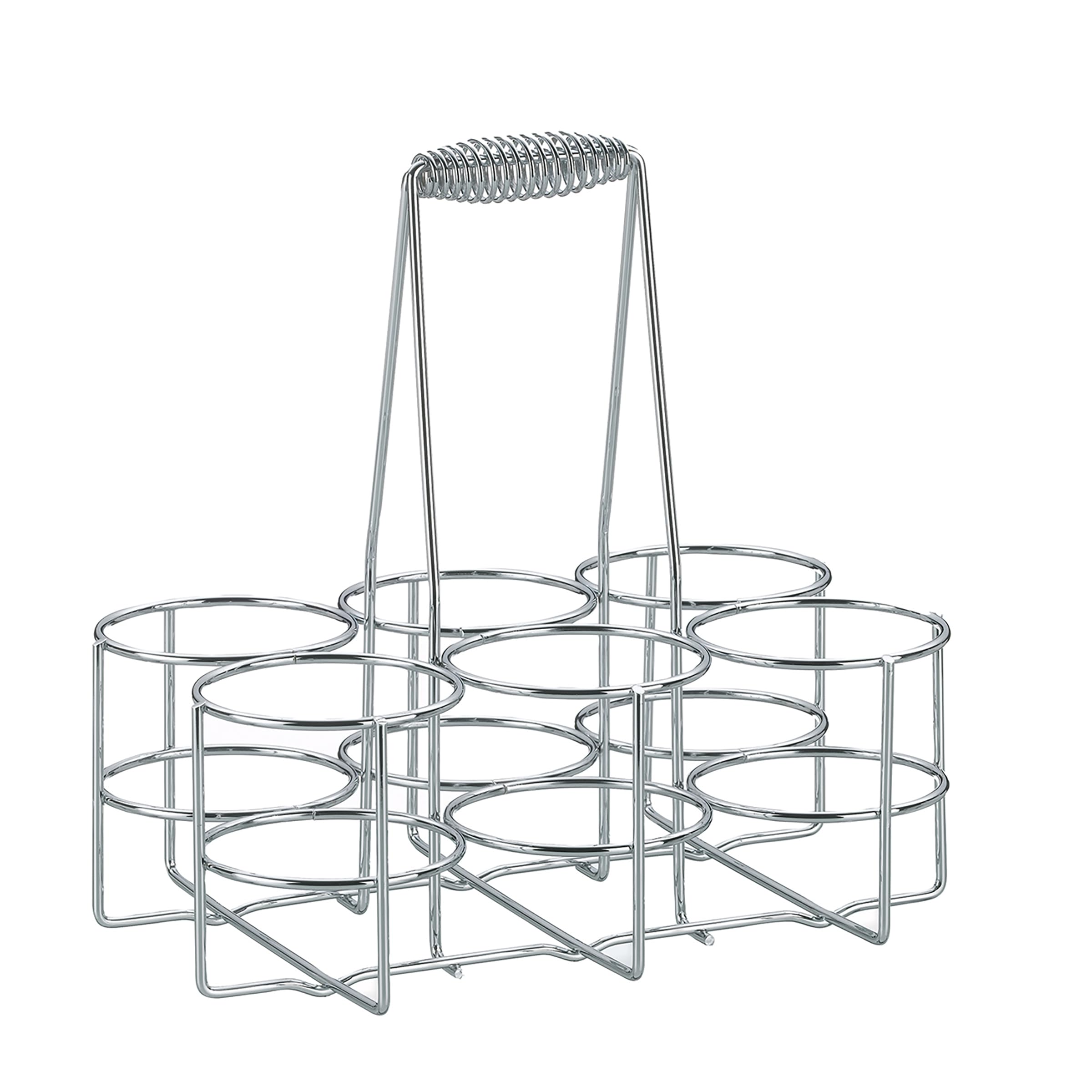 Kela bottle carrier 6 bottles, chrome-plated metal bottle cage, bottle holder for glass and PET bottles up to 1.5 litres, beer carrier, glossy