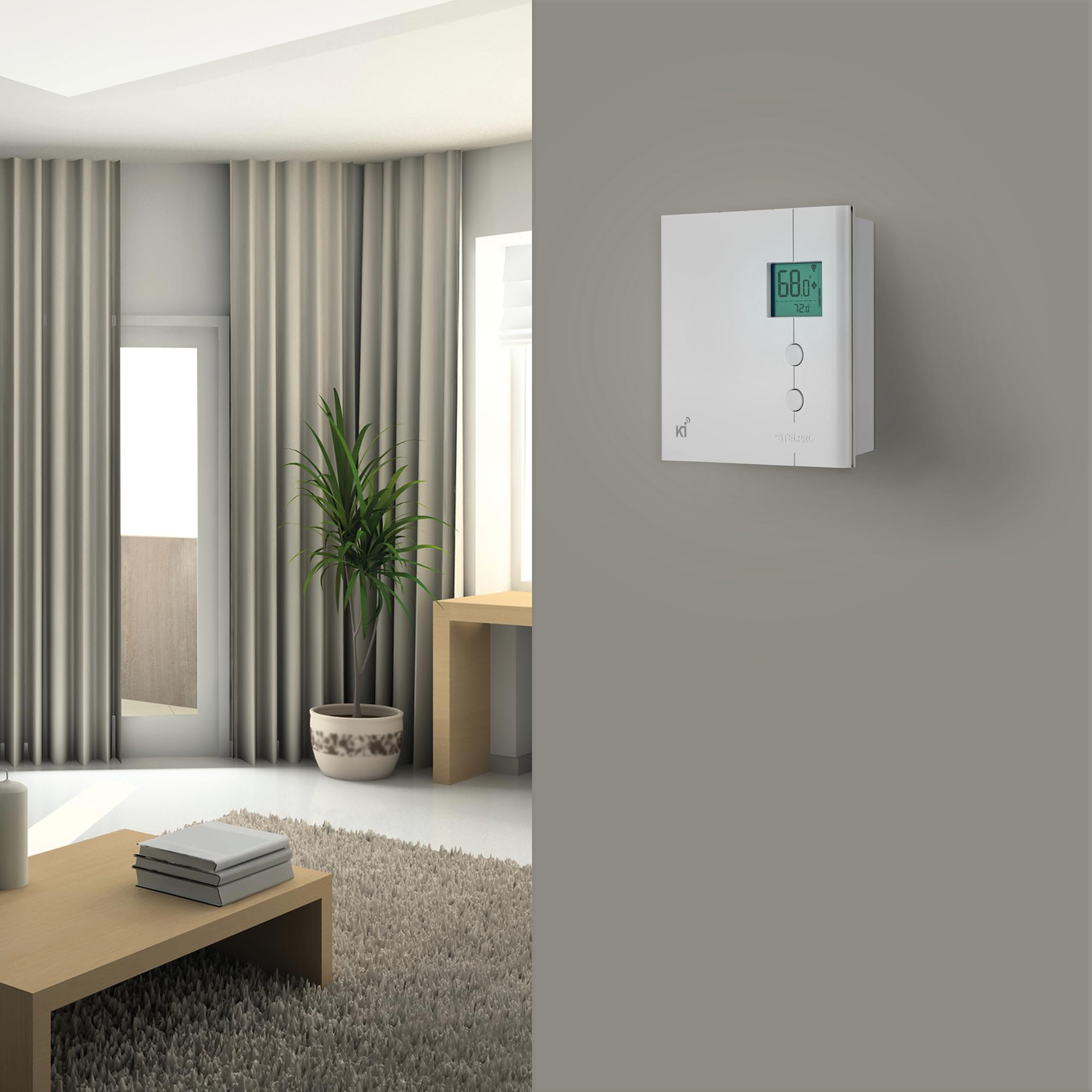 Stelpro Z-Wave KI STZW402WB+ Thermostat (White) for Electric Baseboards and Convectors - View 2