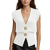 AMEBELLE Vest Tops for Women Cable Knit Sweater Sleeveless V Neck Cardigans Lightweight Knit Pullover Summer Tops
