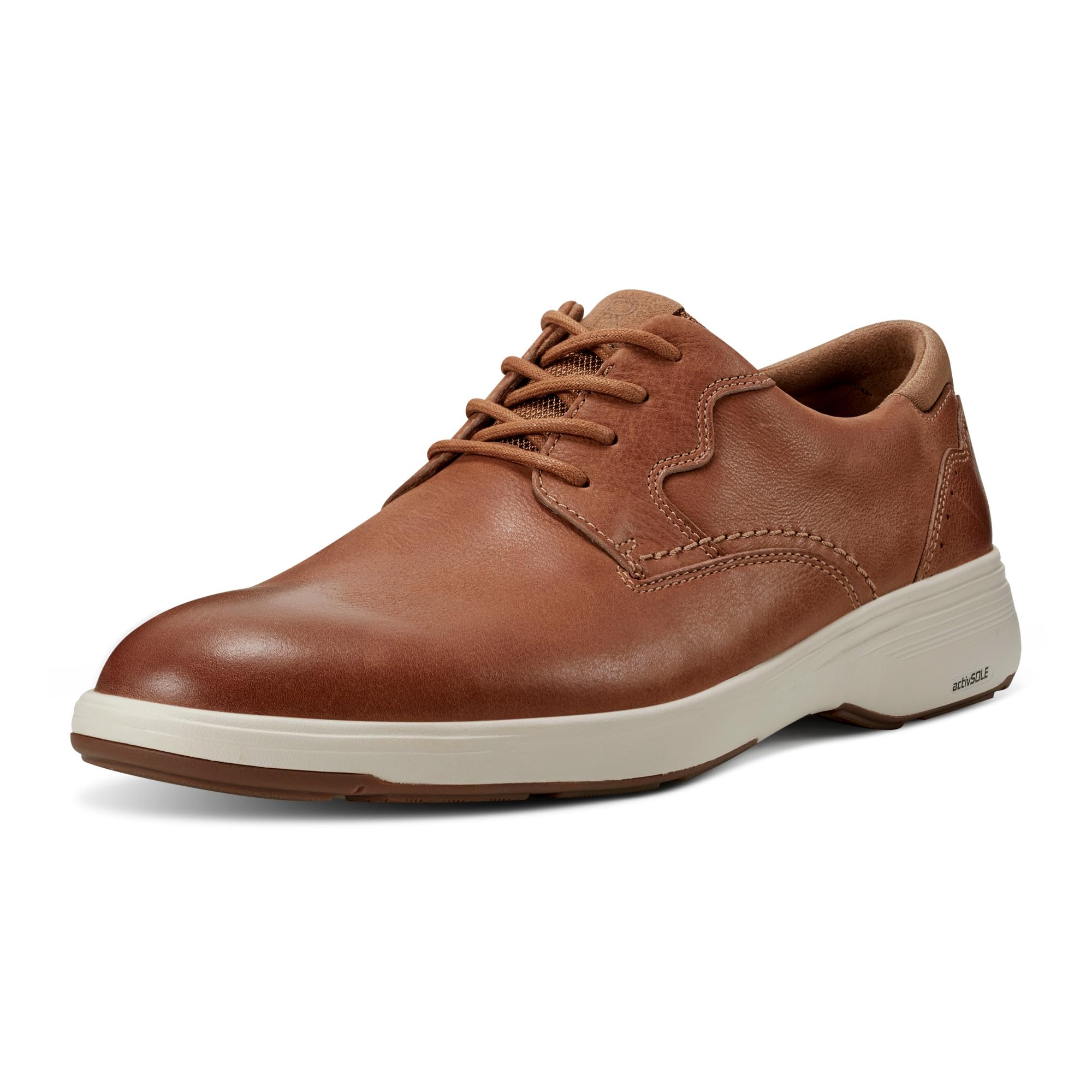 Rockport Men’s Noah Plain Toe Oxford, Caramel Leather, 9