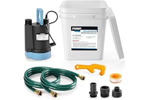 FIDISP Tankless Water Heater Flushing Kit with 1/3HP Sump Water Pump, 4 Gallon Bucket, Bucket Lid Opener, 2PCS 3/4’’GHT x 6’ Hoses, Easy Install and Use Tankless Water Heater Descaling Kit